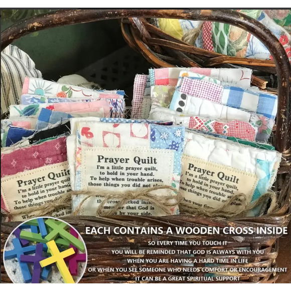 Sentimental Prayer Quilt with Cross - Unique Art & Craft Piece, Perfect for Gift - Picture 5 of 5